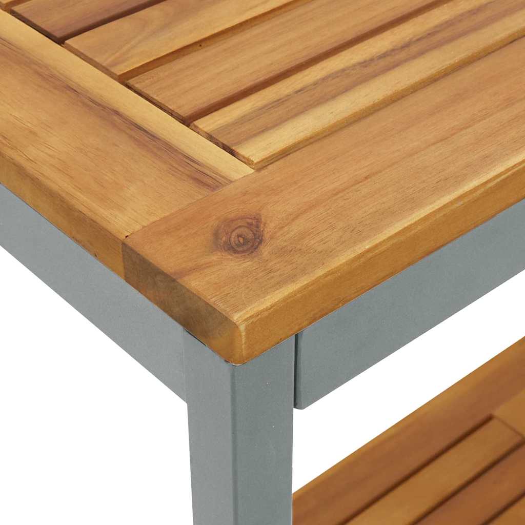 Vanjski stol s pohranom Prirodna i siva 80 x 35 x 75 cm
