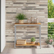 Vanjski stol s pohranom Prirodna i siva 80 x 35 x 75 cm