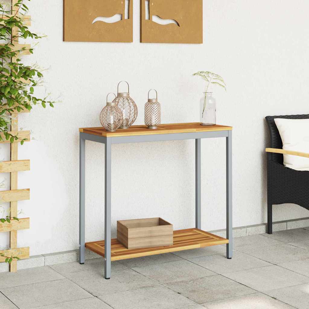Vanjski stol s pohranom Prirodna i siva 80 x 35 x 75 cm