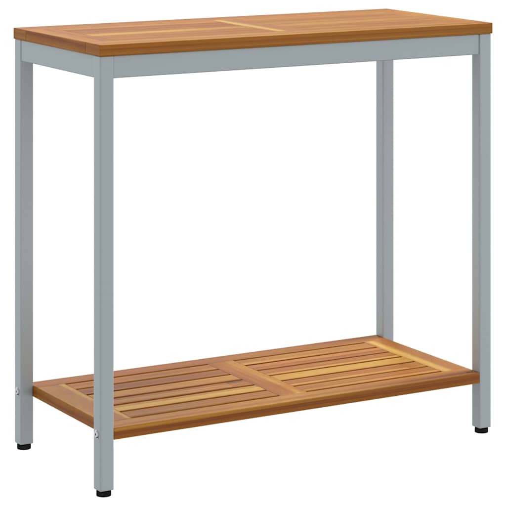 Vanjski stol s pohranom Prirodna i siva 80 x 35 x 75 cm