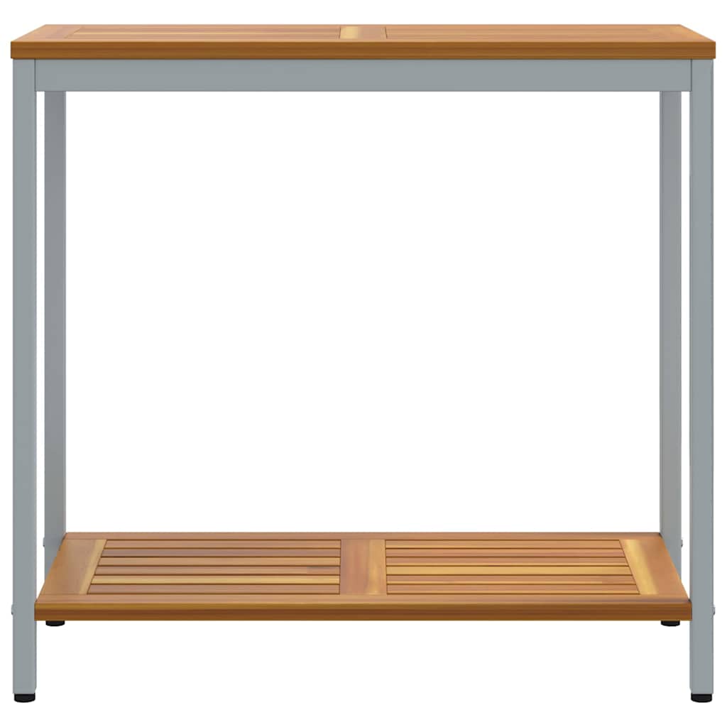 Vanjski stol s pohranom Prirodna i siva 80 x 35 x 75 cm
