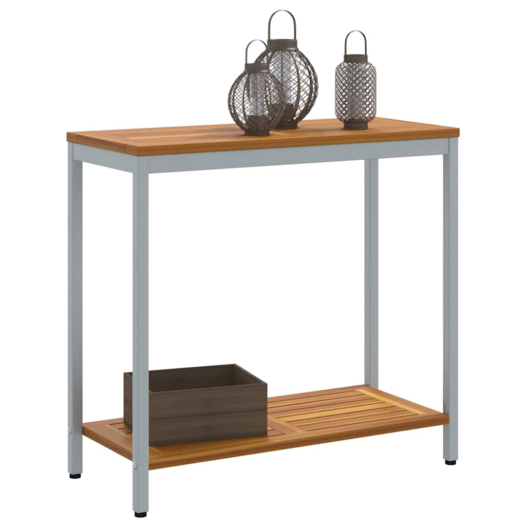 Vanjski stol s pohranom Prirodna i siva 80 x 35 x 75 cm