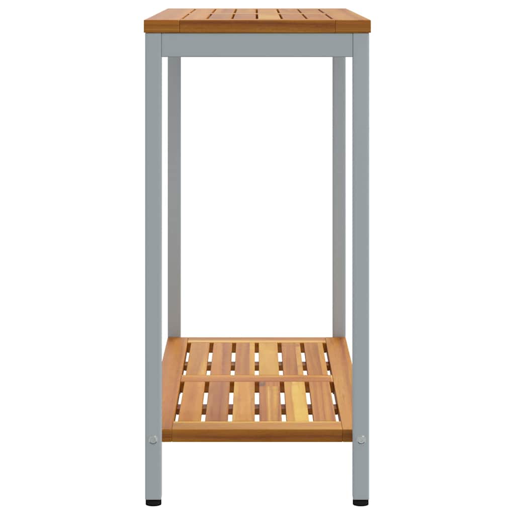 Vanjski stol s pohranom Prirodna i siva 80 x 35 x 75 cm