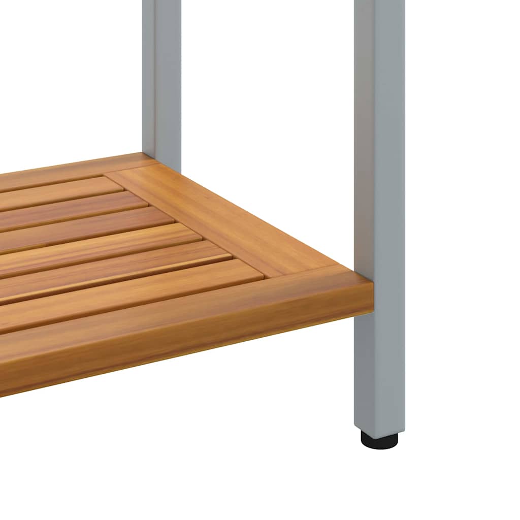 Vanjski stol s pohranom Prirodna i siva 110 x 35 x 75 cm