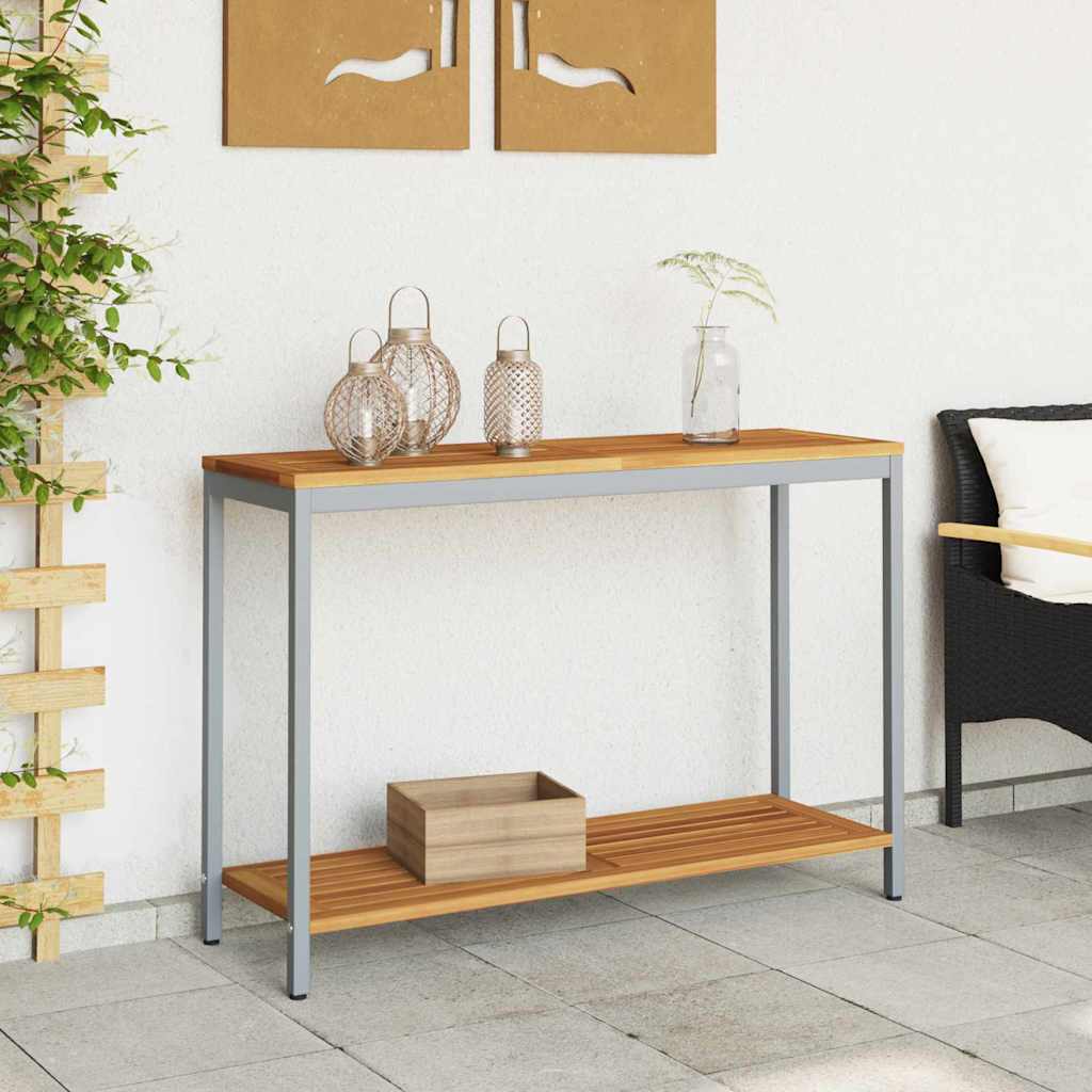 Vanjski stol s pohranom Prirodna i siva 110 x 35 x 75 cm