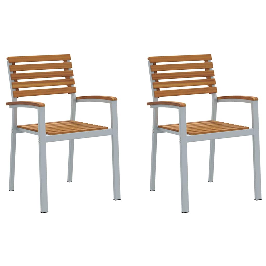 Vrtna stolica 2 pcs Smeđa 56 x 57 x 87 cm Čvrsto drvo akacije