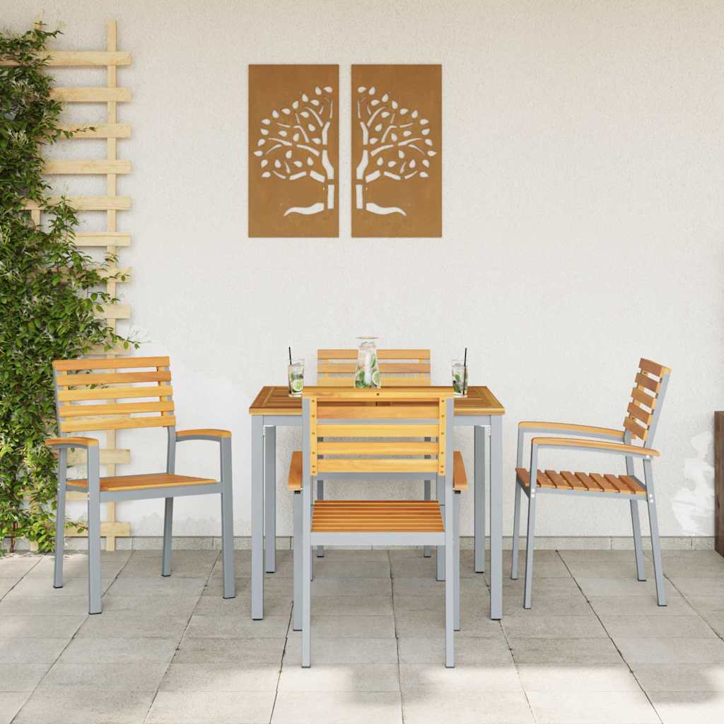Vrtna stolica 4 pcs Smeđa 56 x 57 x 87 cm Čvrsto drvo akacije