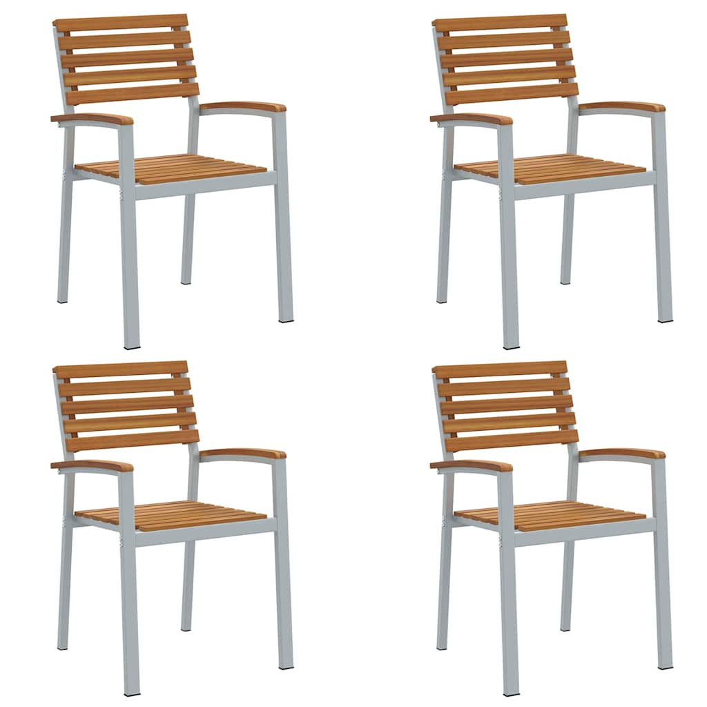 Vrtna stolica 4 pcs Smeđa 56 x 57 x 87 cm Čvrsto drvo akacije