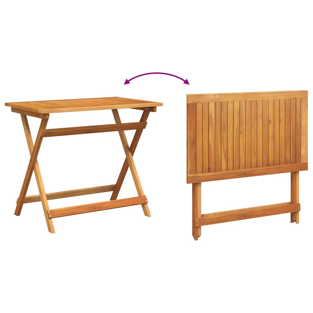 Bistro set 5 pcs Prirodna nafta Čvrsto drvo akacije