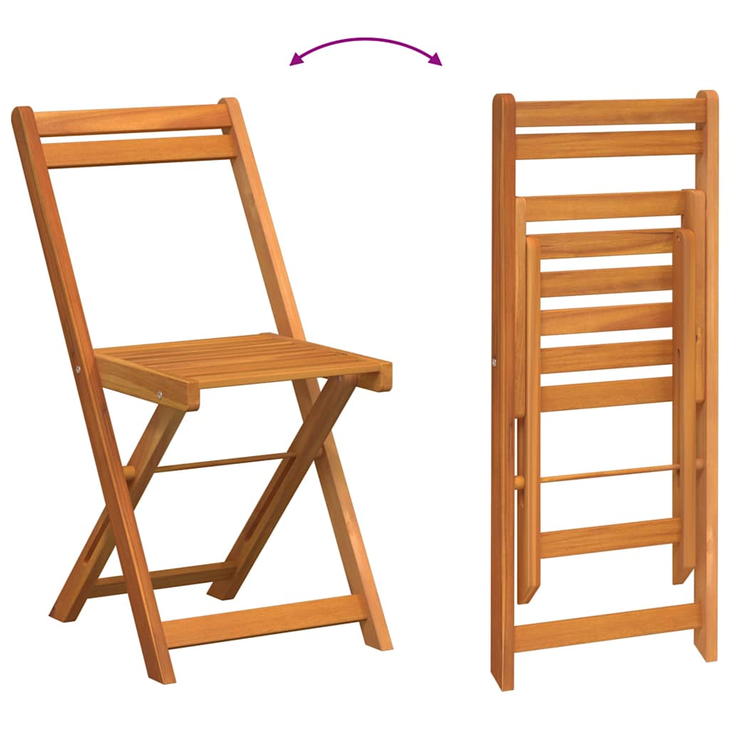 Bistro set 5 pcs Prirodna nafta Čvrsto drvo akacije