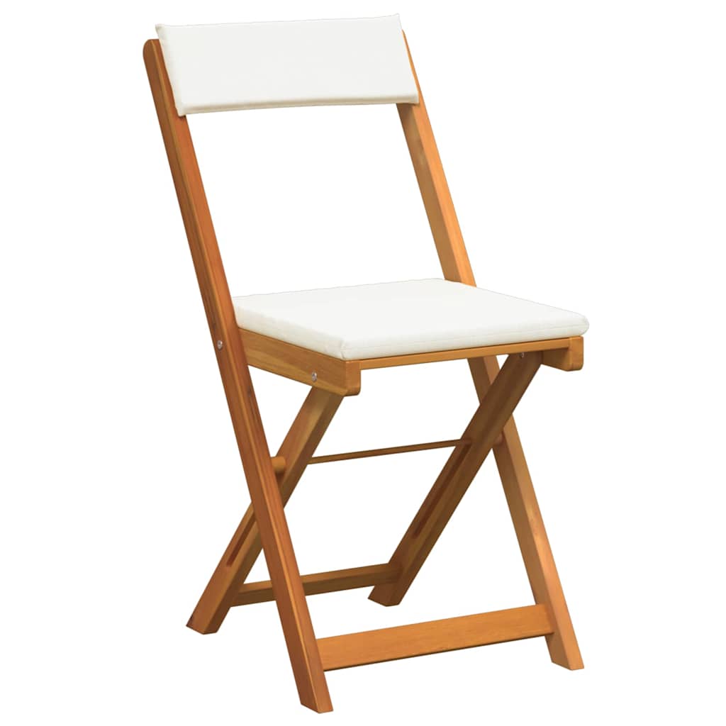 Bistro set s jastukom 5 pcs Prirodna nafta Čvrsto drvo akacije