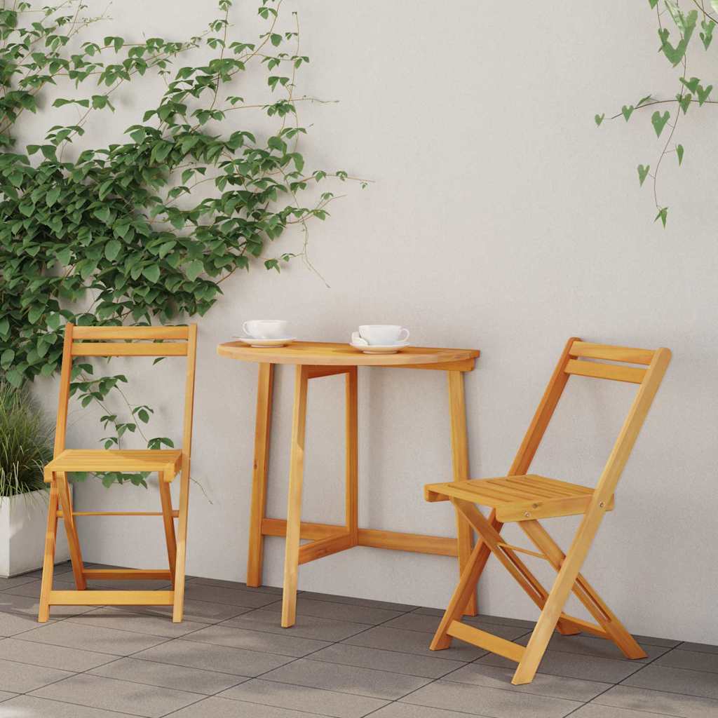 Bistro set 3 pcs Prirodna nafta Čvrsto drvo akacije