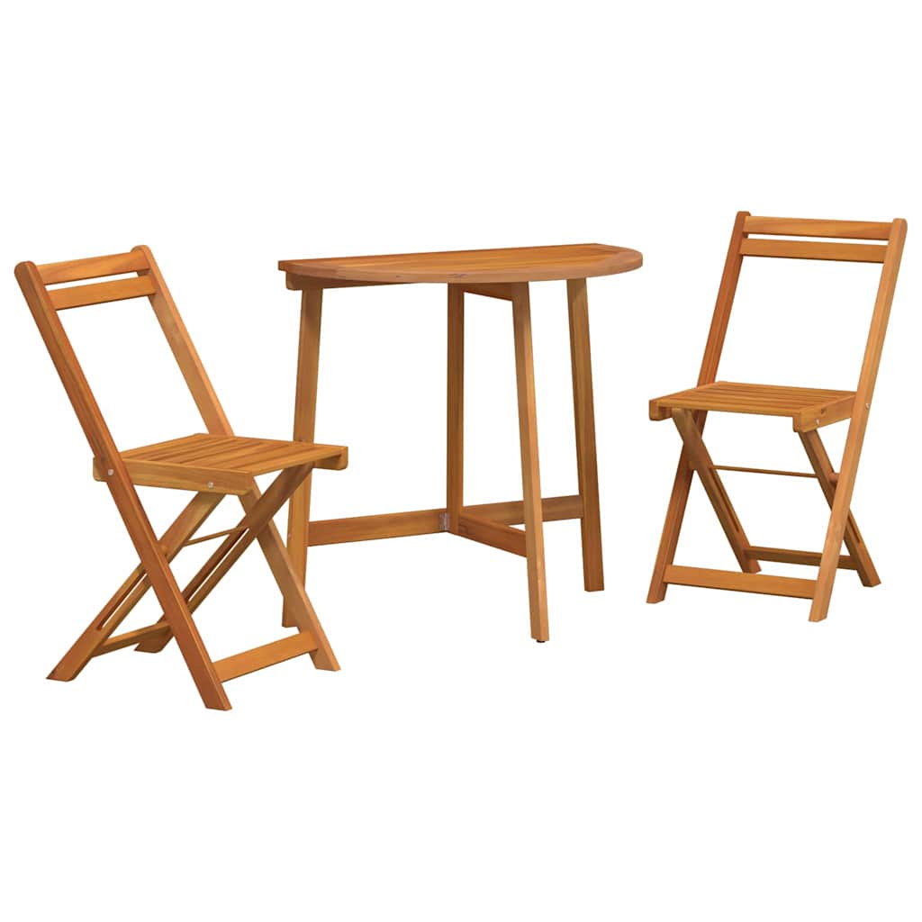 Bistro set 3 pcs Prirodna nafta Čvrsto drvo akacije