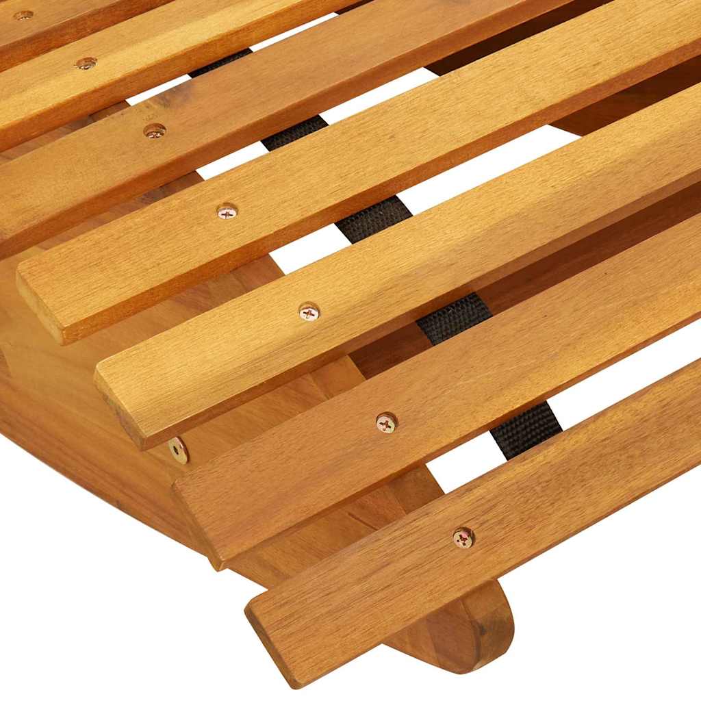 Ležaljka 2 pcs Smeđa 154 x 60 x 74 cm Čvrsto drvo akacije