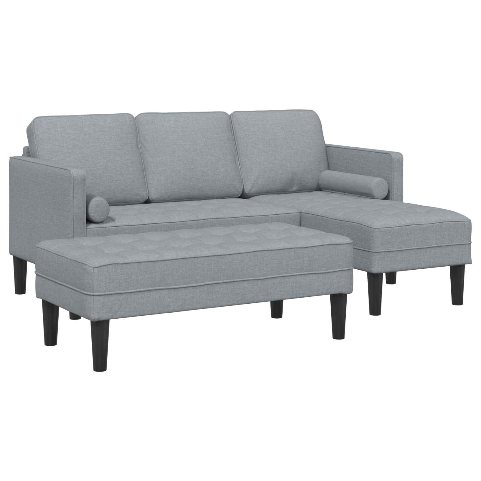Set sofe s jastukom 2 pcs Svijetlo siva Poliester
