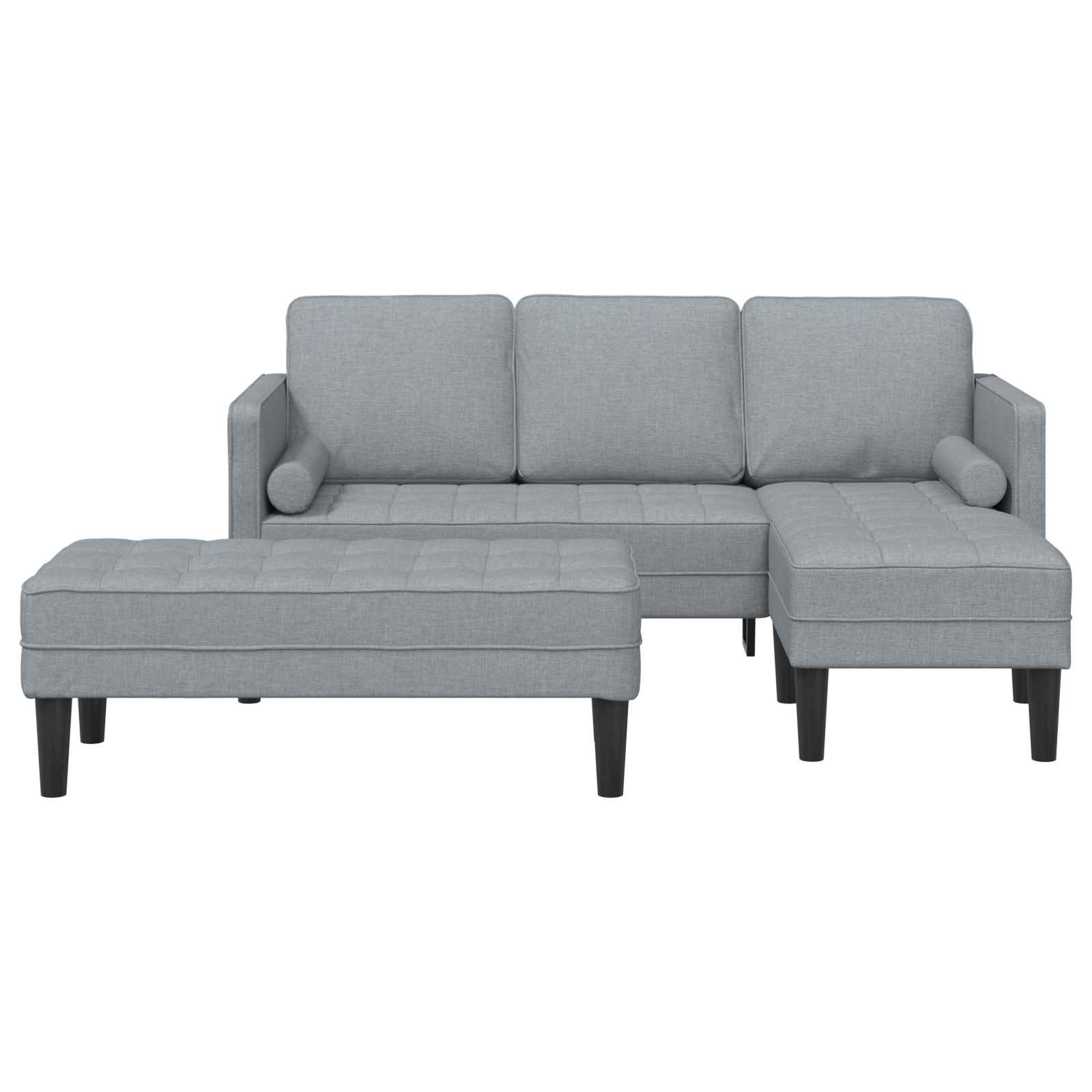 Set sofe s jastukom 2 pcs Svijetlo siva Poliester
