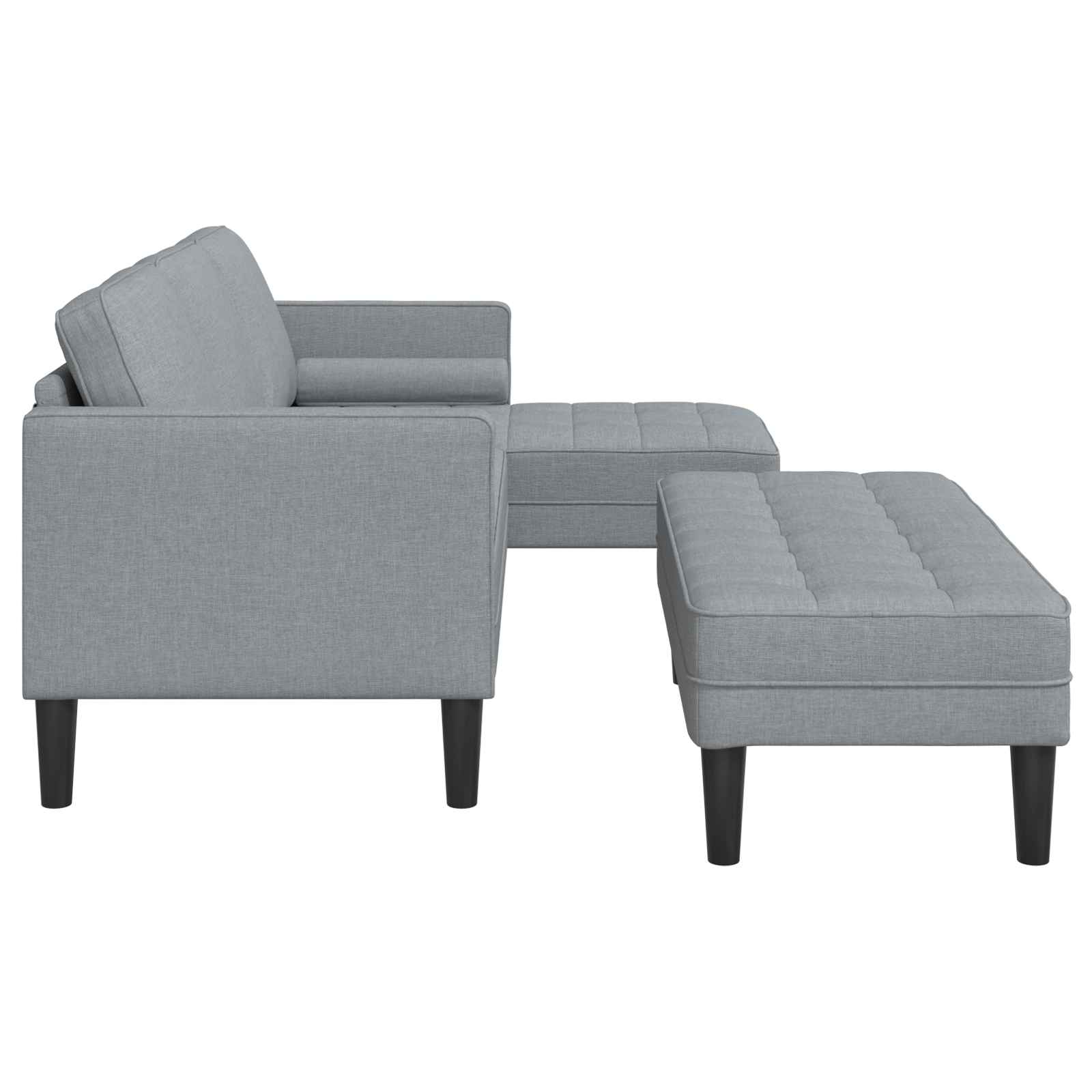 Set sofe s jastukom 2 pcs Svijetlo siva Poliester