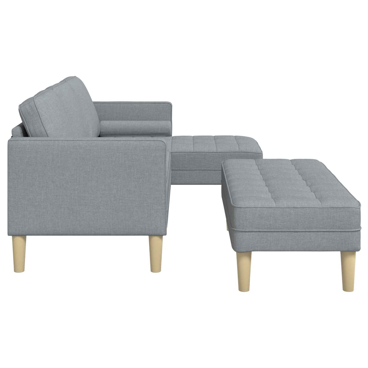 Set sofe s jastukom 2 pcs Svijetlo siva Poliester