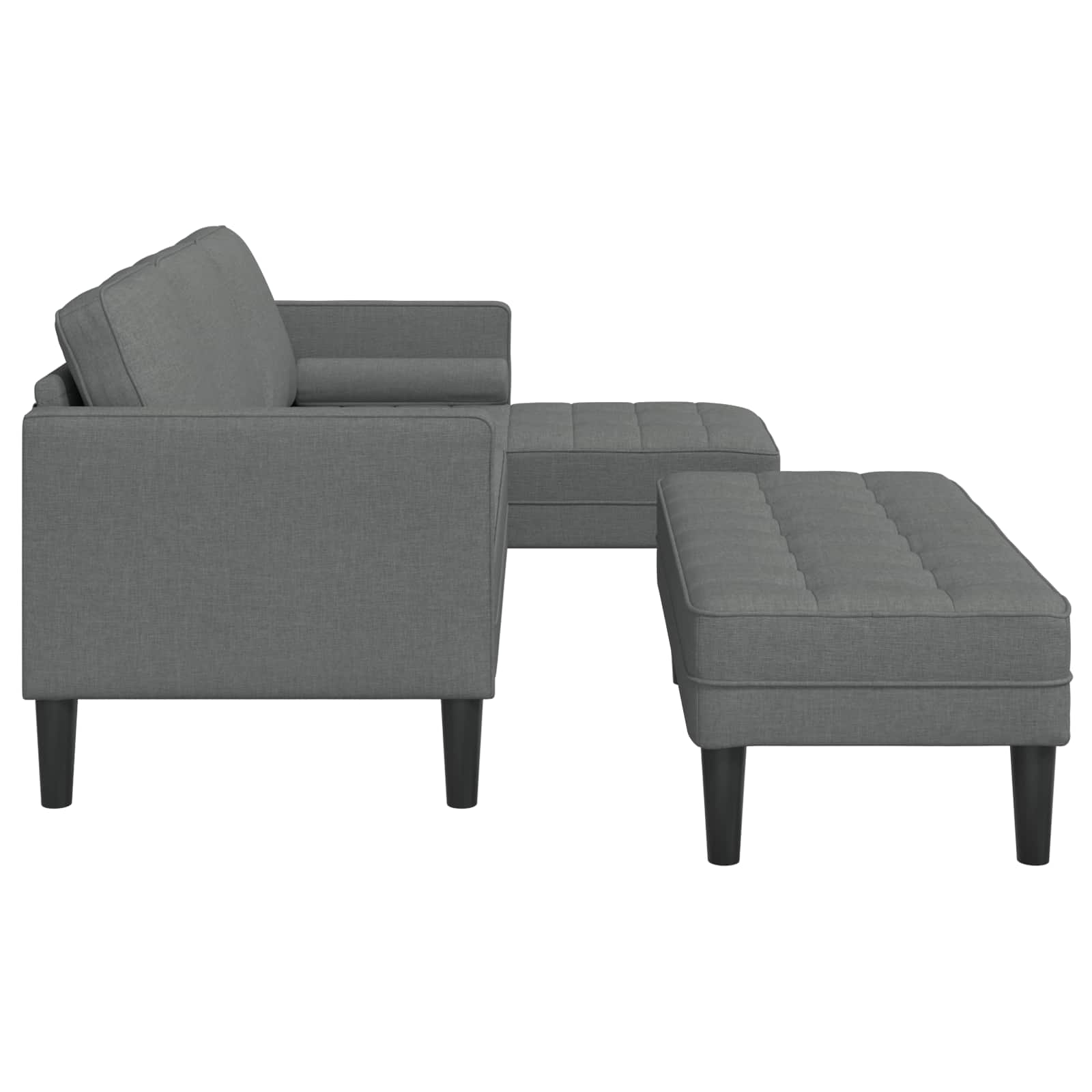 Set sofe s jastukom 2 pcs Tamno siva Poliester