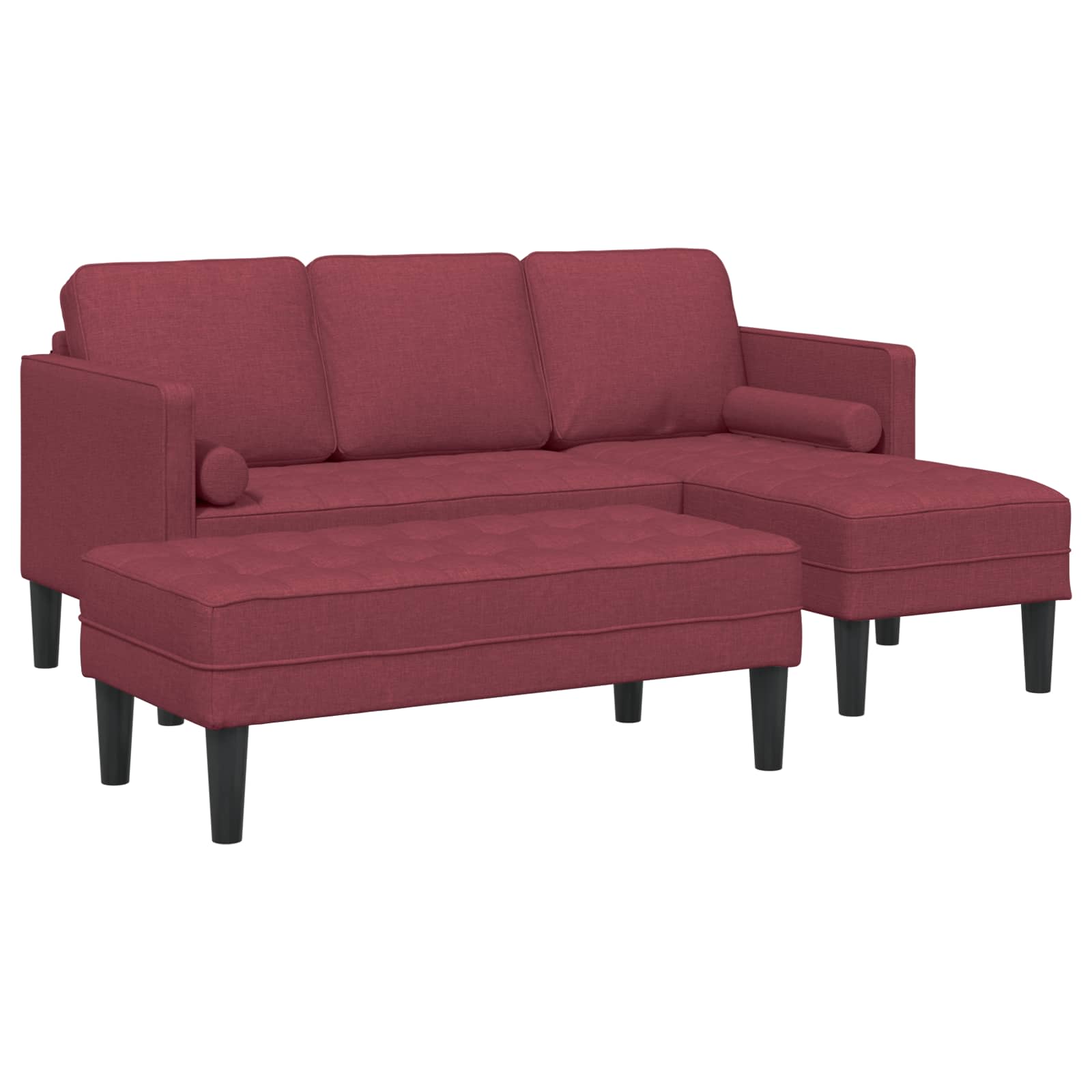 Set sofe s jastukom 2 pcs Vinska crvena Poliester