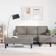Set sofe s jastukom 2 pcs Sivo-smeđa Poliester