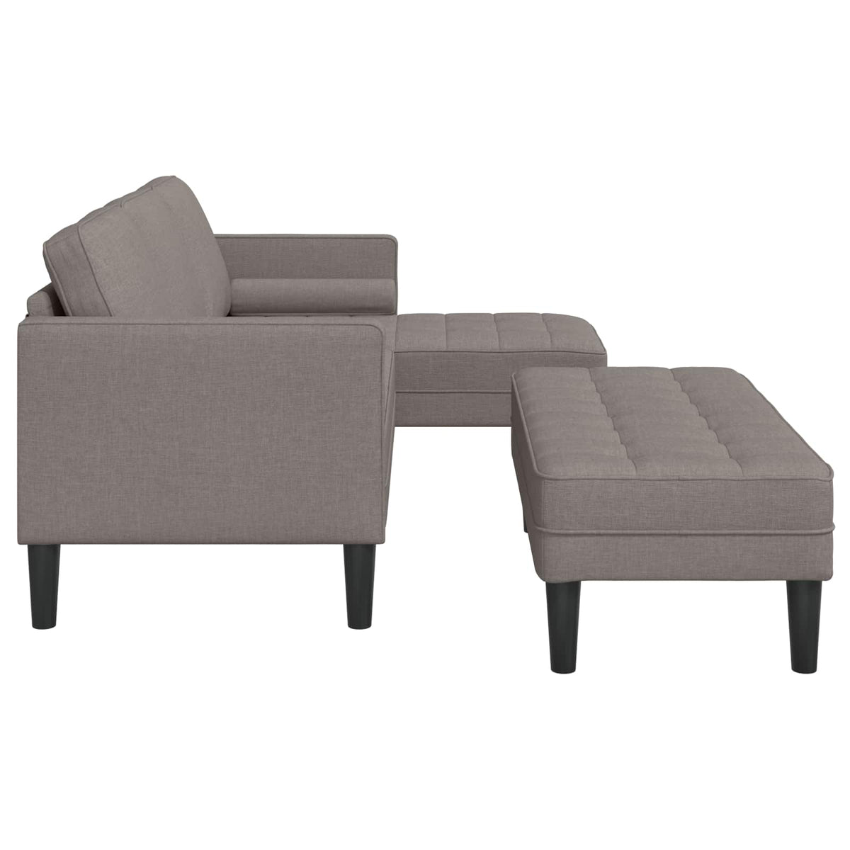 Set sofe s jastukom 2 pcs Sivo-smeđa Poliester