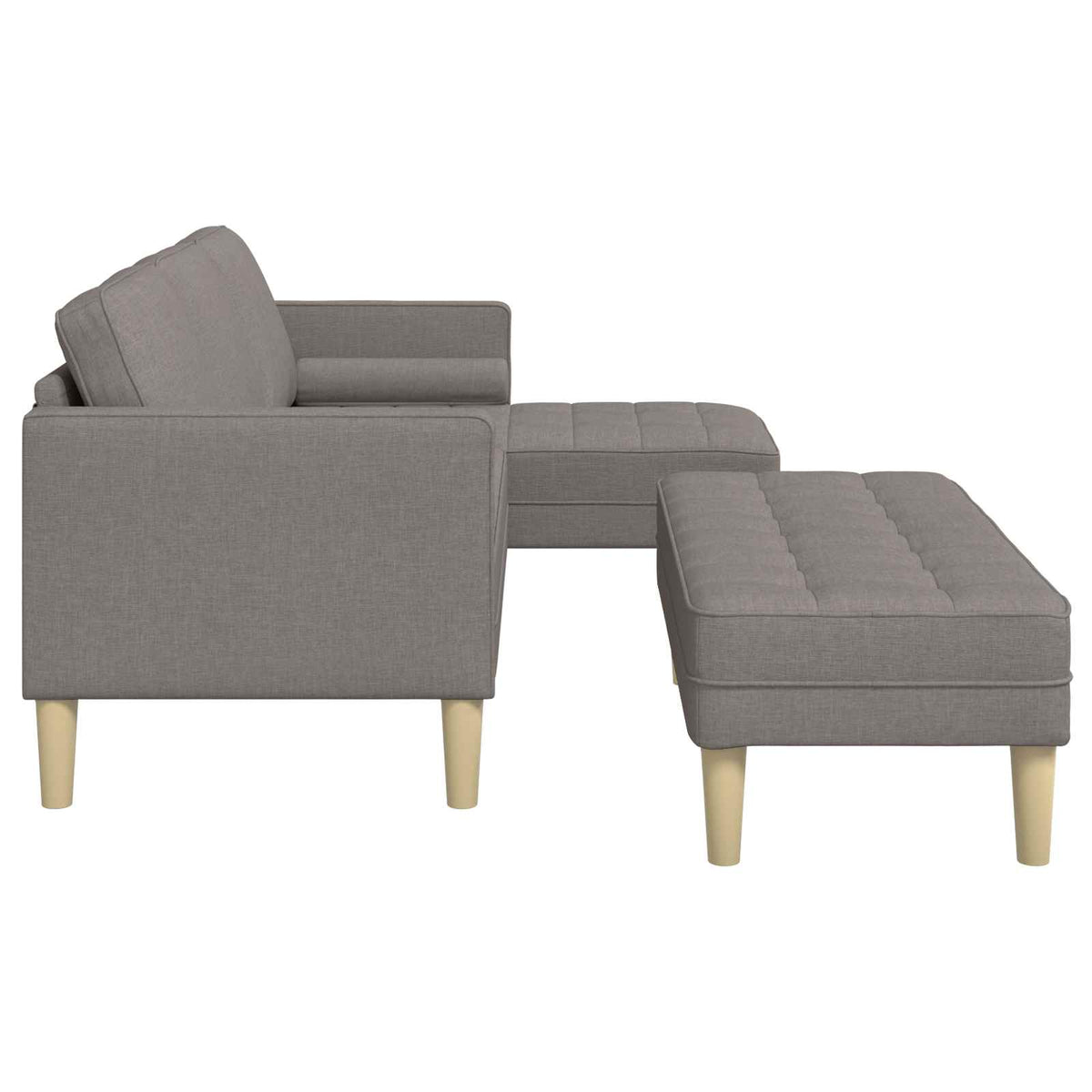 Set sofe s jastukom 2 pcs Sivo-smeđa Poliester