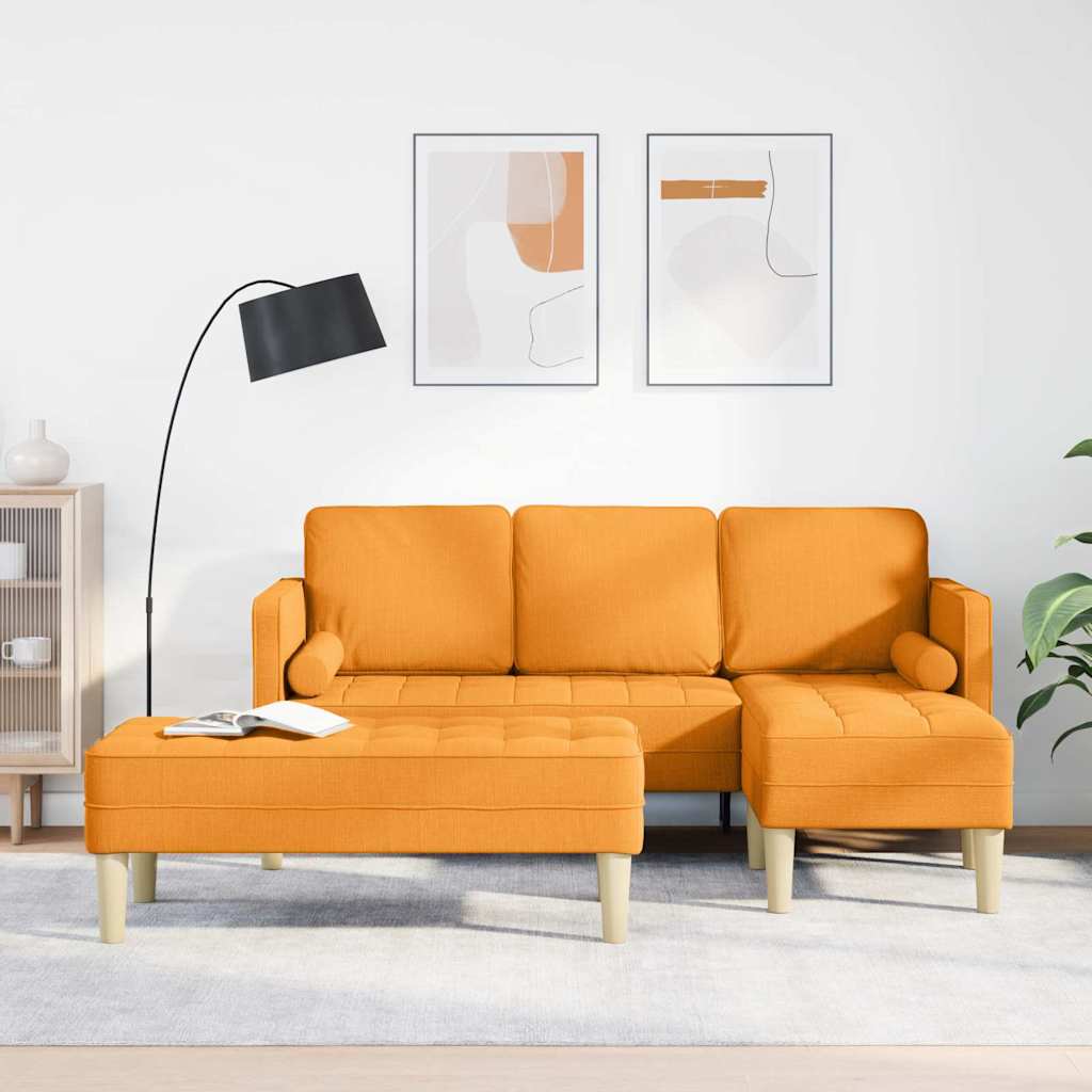 Set sofe s jastukom 2 pcs Tamno žuta Poliester