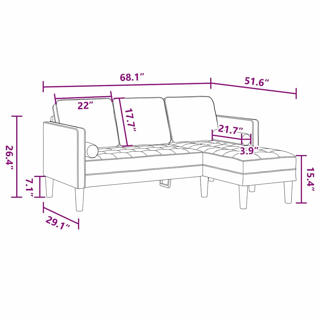 Set sofe 2 pcs Oblačnosiva 173 x 131 x 67 cm Poliester