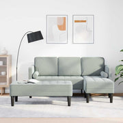 Set sofe s jastukom 2 pcs Svijetlo siva Poliester