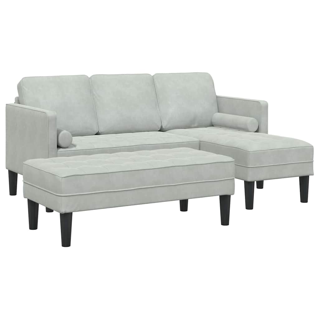 Set sofe s jastukom 2 pcs Svijetlo siva Poliester