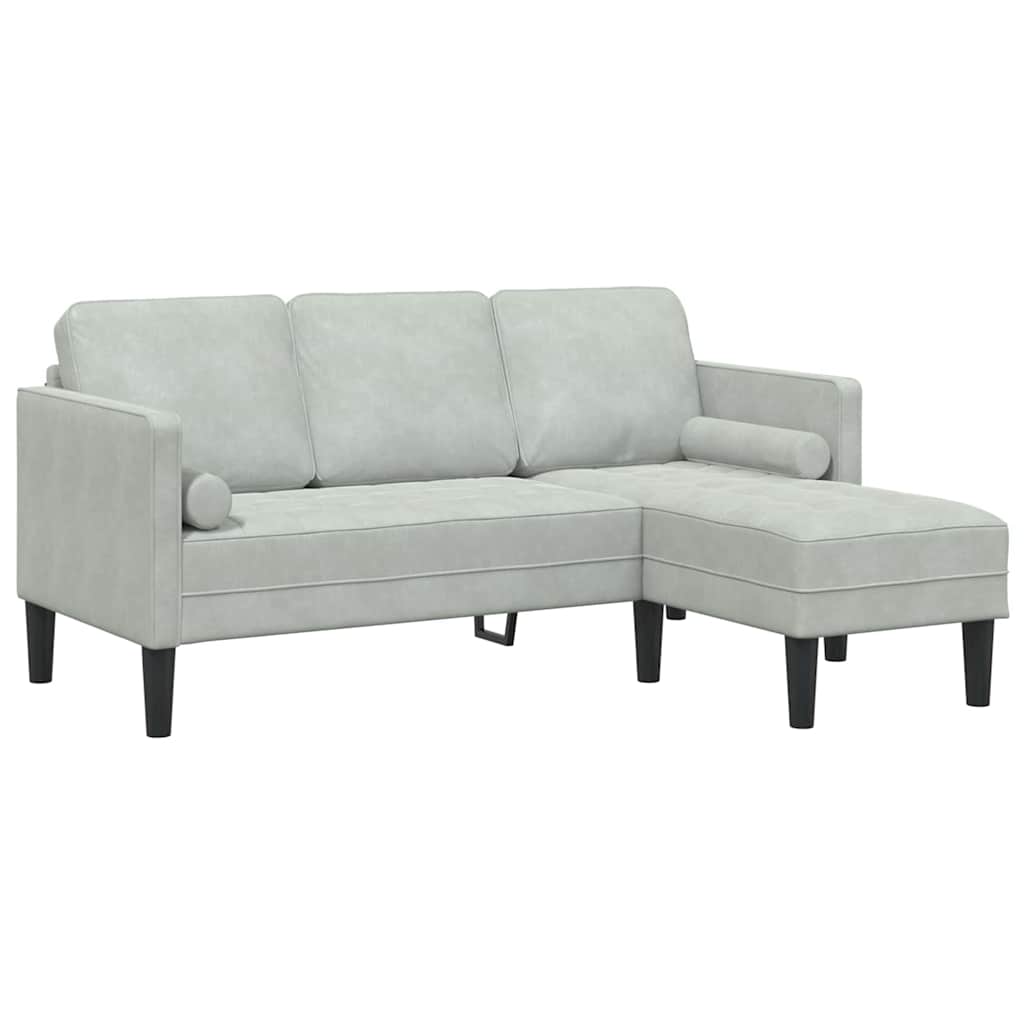 Set sofe s jastukom 2 pcs Svijetlo siva Poliester