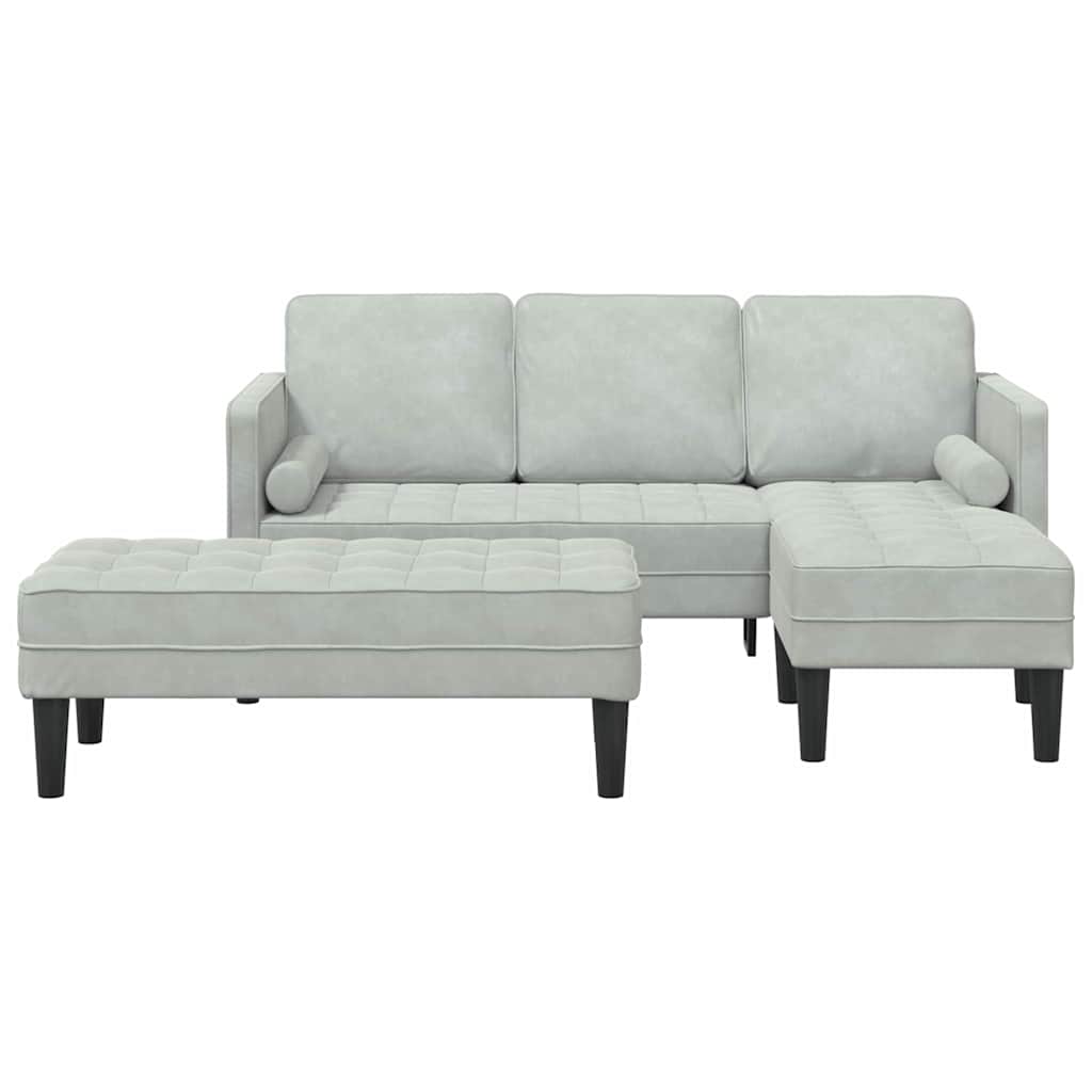 Set sofe s jastukom 2 pcs Svijetlo siva Poliester