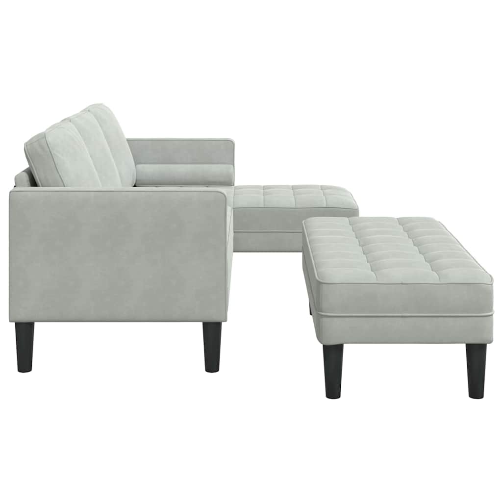 Set sofe s jastukom 2 pcs Svijetlo siva Poliester