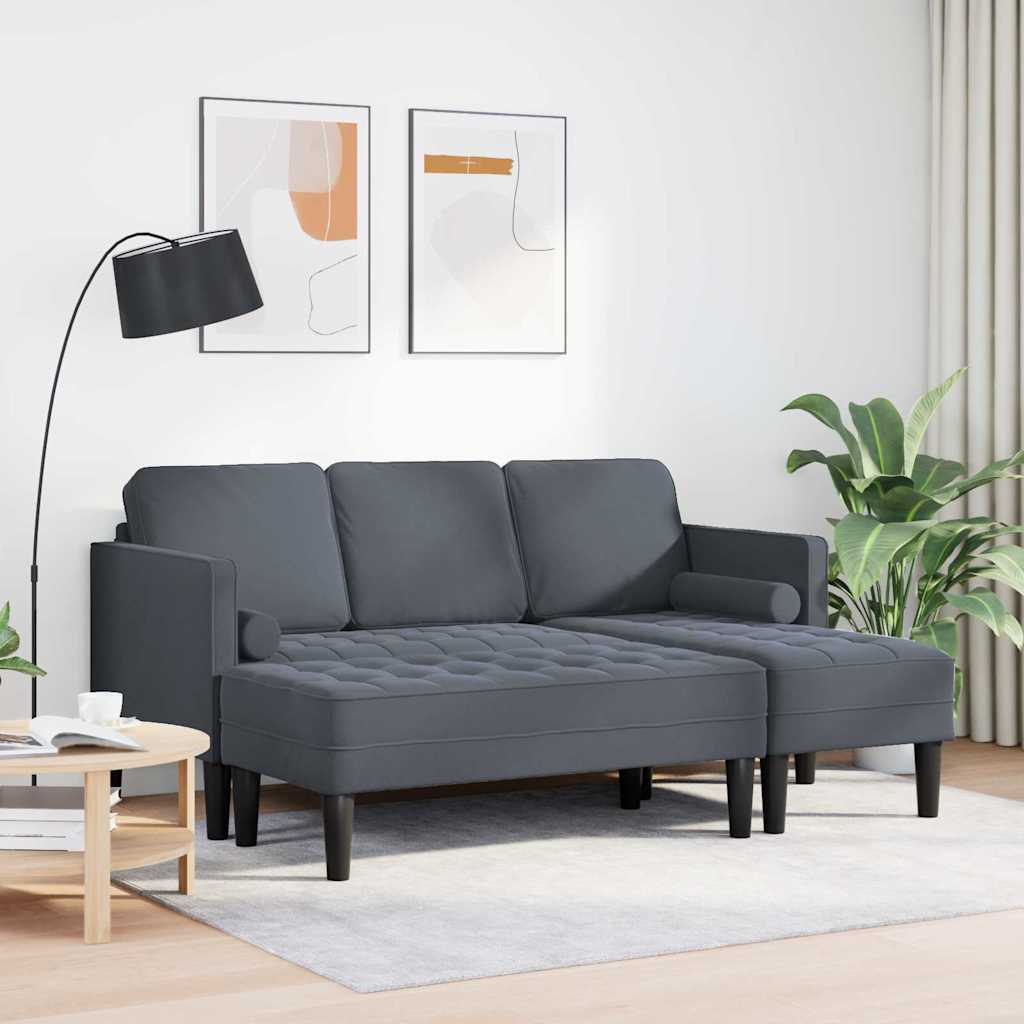 Set sofe s jastukom 2 pcs Tamno siva Poliester