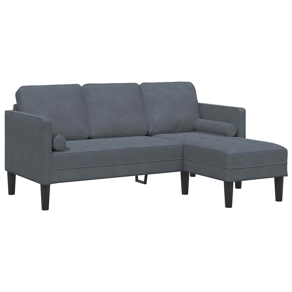 Set sofe s jastukom 2 pcs Tamno siva Poliester