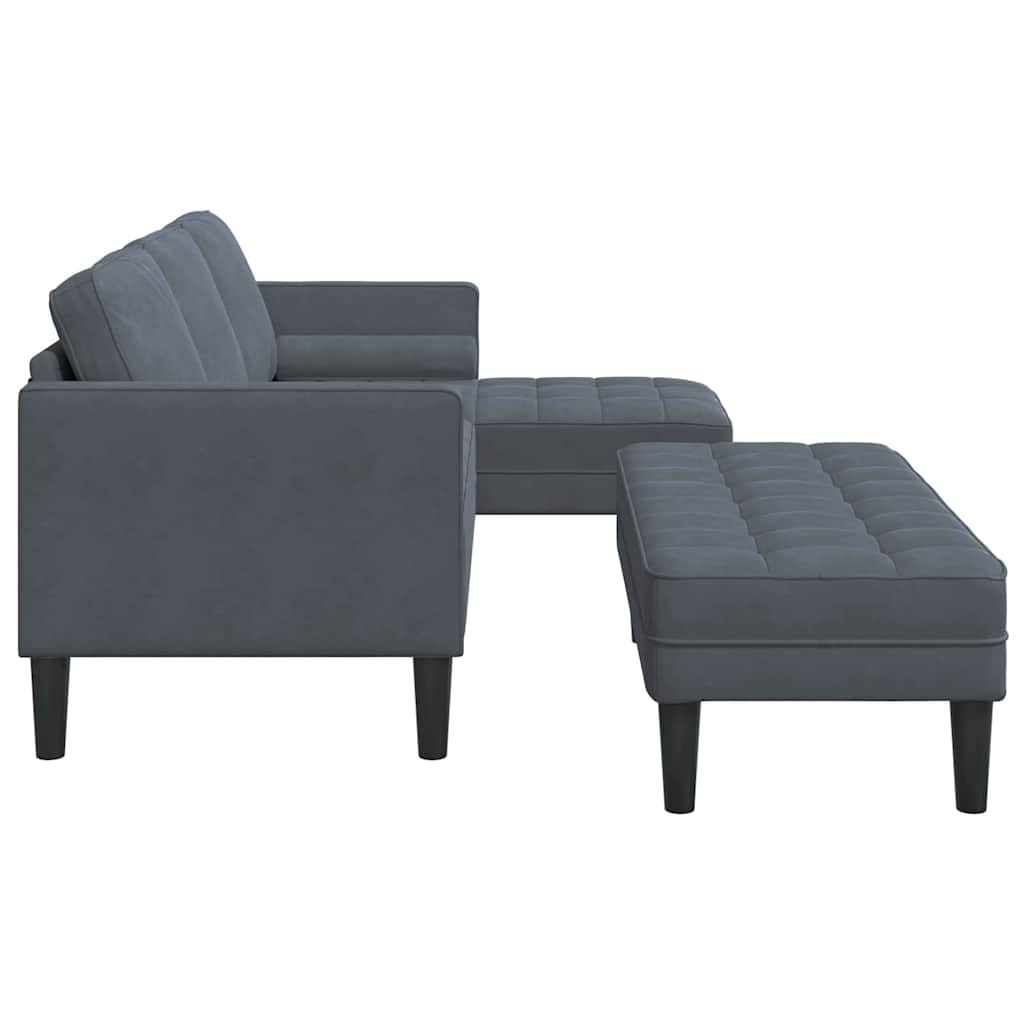 Set sofe s jastukom 2 pcs Tamno siva Poliester