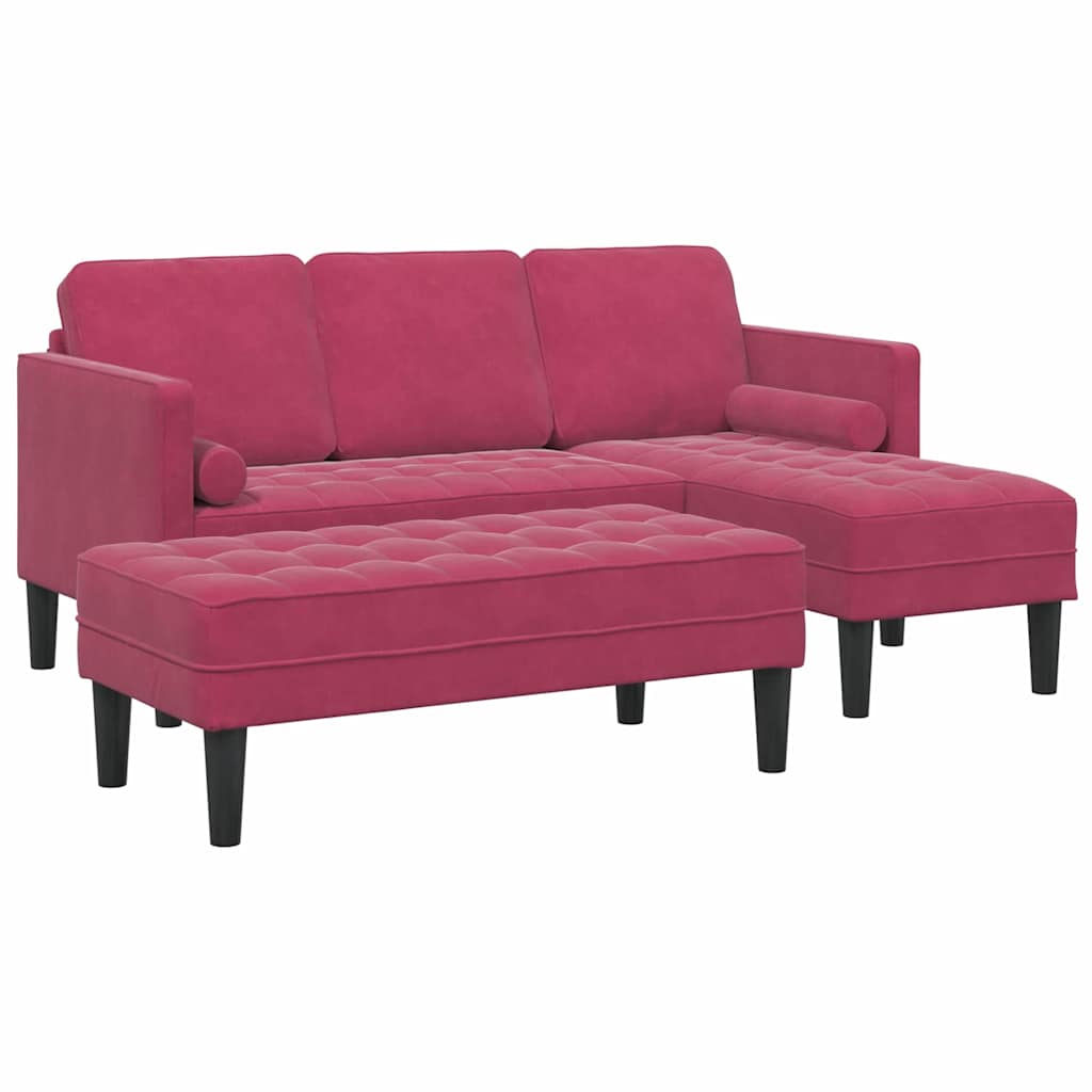 Set sofe s jastukom 2 pcs Vinska crvena Poliester