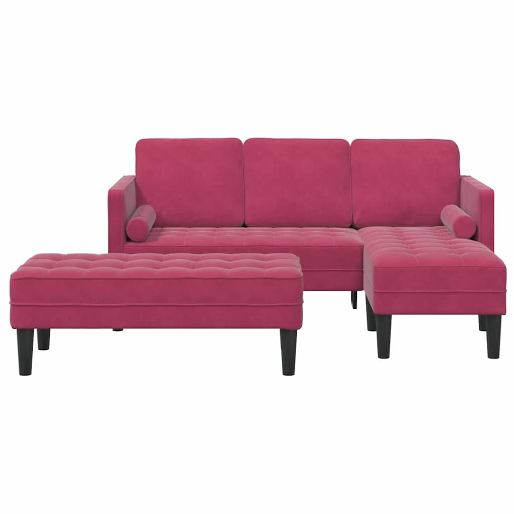 Set sofe s jastukom 2 pcs Vinska crvena Poliester