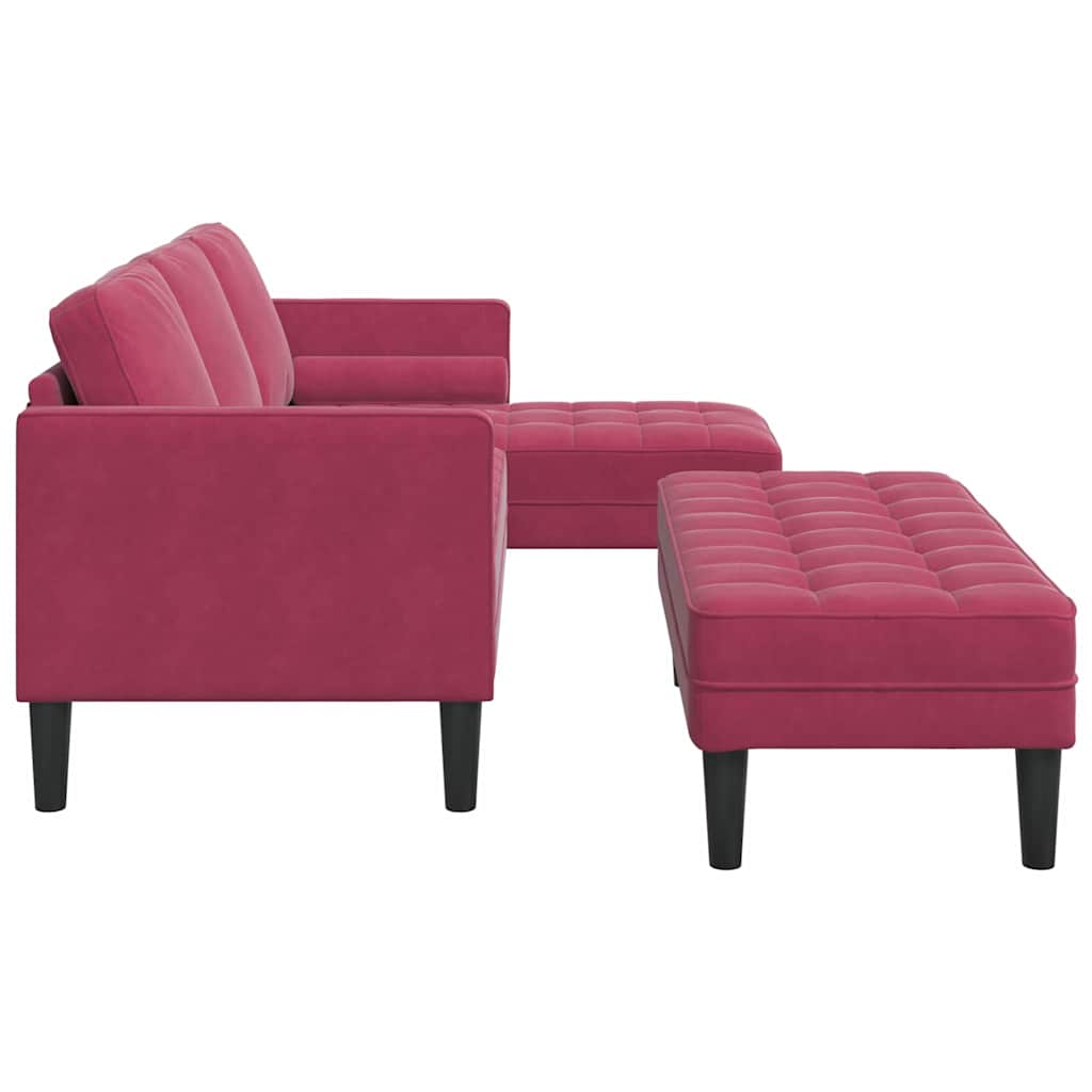 Set sofe s jastukom 2 pcs Vinska crvena Poliester