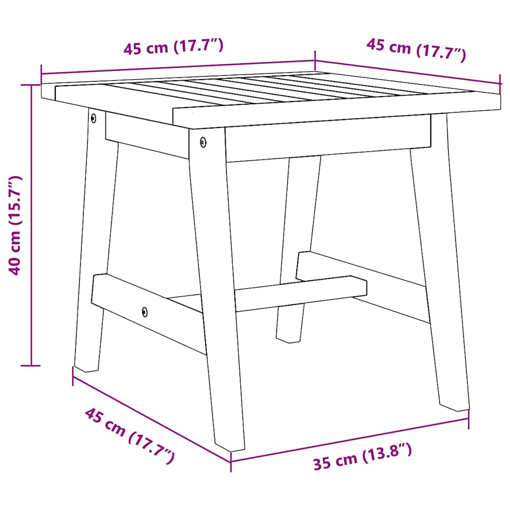 Bocni stol Prirodna nafta 45 x 45 x 40 cm Čvrsto drvo akacije