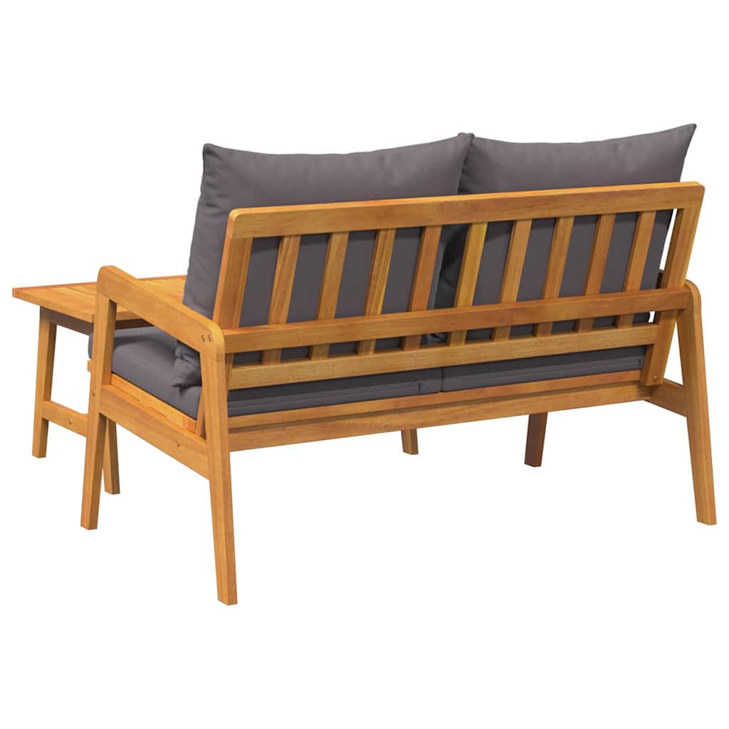 Bistro set s jastukom 2 pcs Prirodna nafta Čvrsto drvo akacije