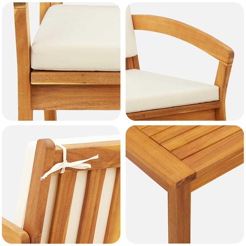 Bistro set s jastukom 3 pcs Smeđa Poliester