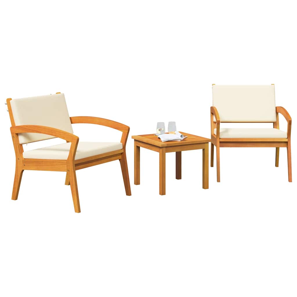Bistro set s jastukom 3 pcs Smeđa Poliester