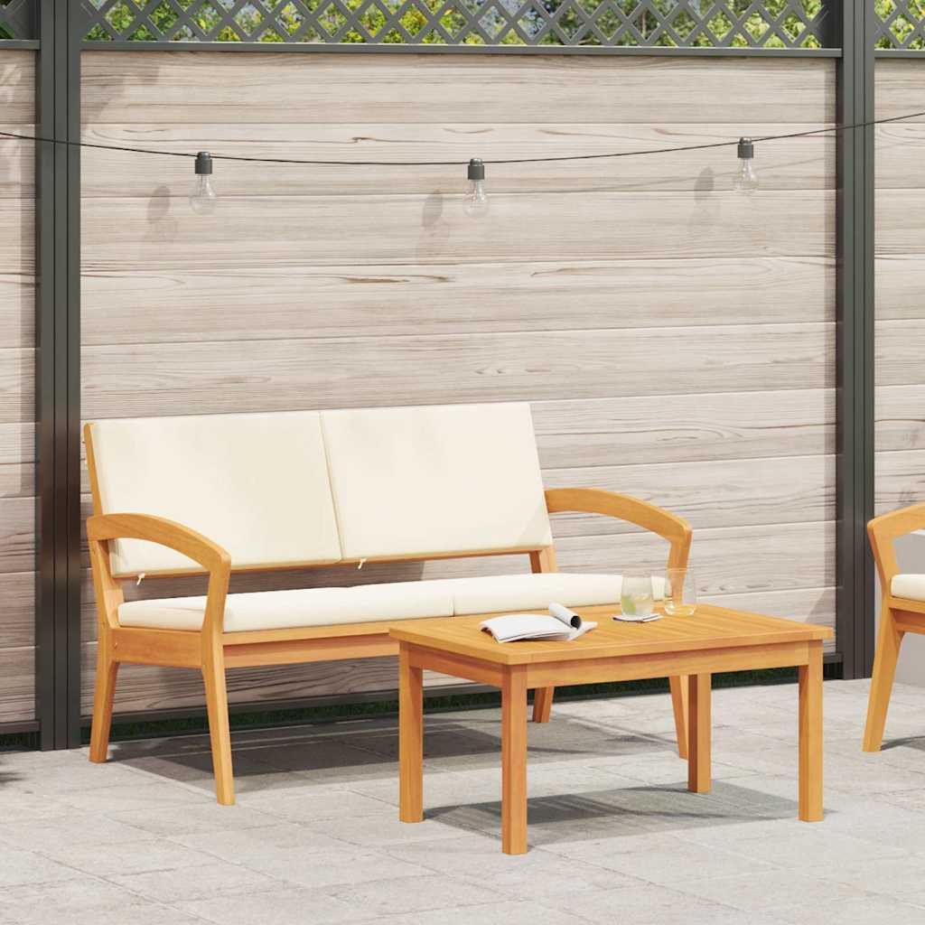 Bistro set s jastukom 2 pcs Prirodna nafta Čvrsto drvo akacije