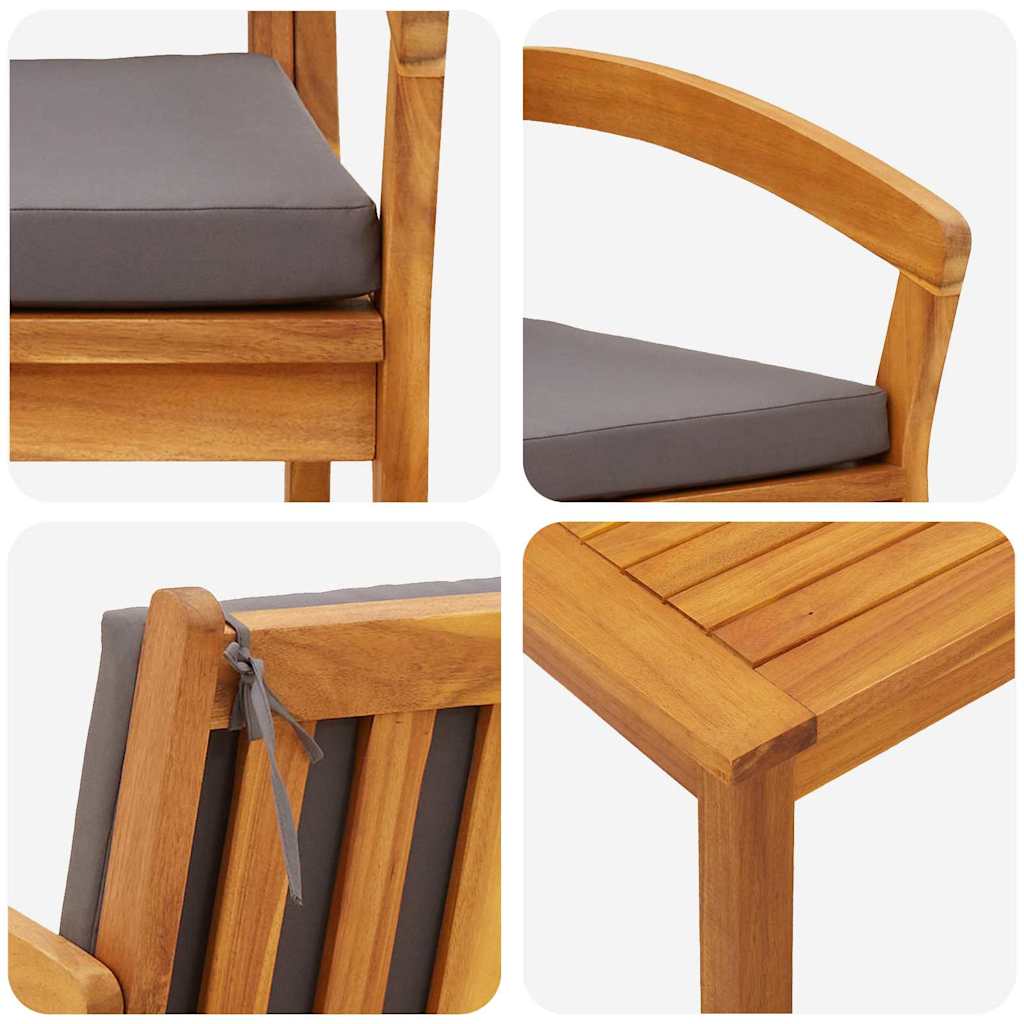 Bistro set s jastukom 3 pcs Smeđa Poliester