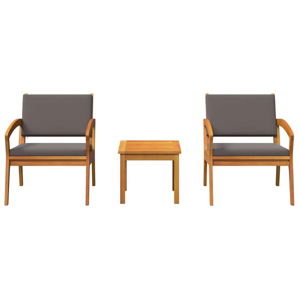 Bistro set s jastukom 3 pcs Smeđa Poliester