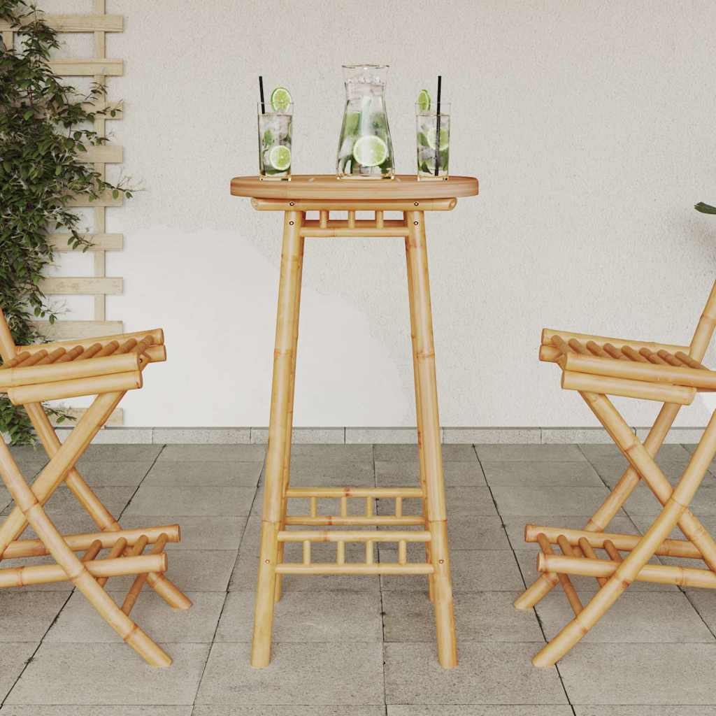 Okrugli vanjski barski stol Ø55x100 cm bambus