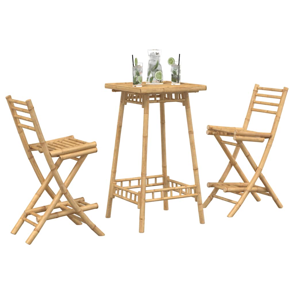 3-dijelni vanjski barski set, sklopivi bambus