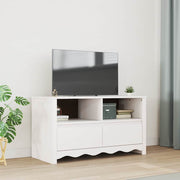 TV ormar Drammen Bijelo 99 x 43 x 55 cm Čvrsto borovo drvo